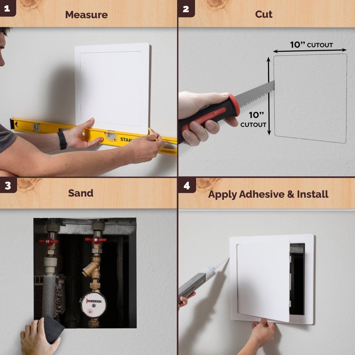 Morvat Removeable Hinged Door Wall and Ceiling Access Panel for Drywall & Sheetrock