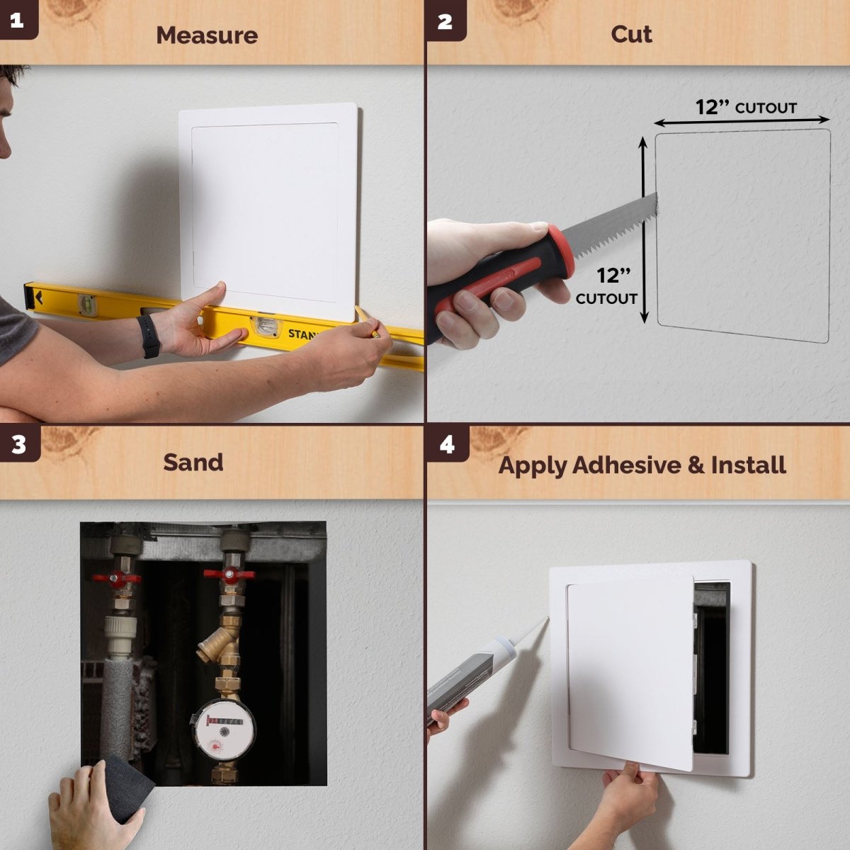 Morvat Removeable Hinged Door Wall and Ceiling Access Panel for Drywall & Sheetrock