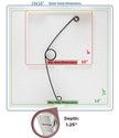 Diagram showing dimensions of a hole in an access panel for drywall and sheetrock with measurements in inches.