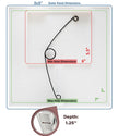 Diagram showing dimensions of a hole in an access panel for drywall and sheetrock with measurements in inches.