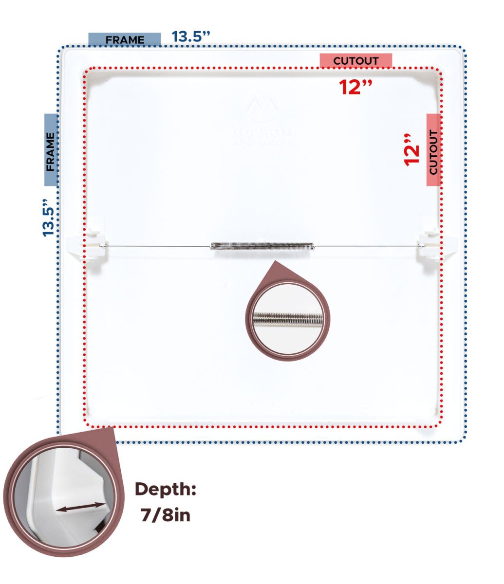 Morvat 12x12 Spring Loaded Wall and Ceiling Access Panel for Drywall & Sheetrock
