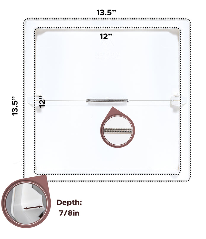 12x12 Spring Loaded Access Panel for Drywall and Sheetrock, Dimensions Image