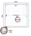 12x12 Spring Loaded Access Panel for Drywall and Sheetrock, Dimensions Image