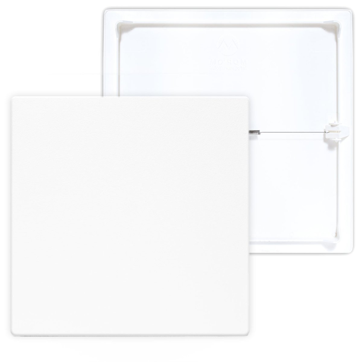 12x12 Spring Loaded Access Panel for Drywall and Sheetrock, Front and Back Angles