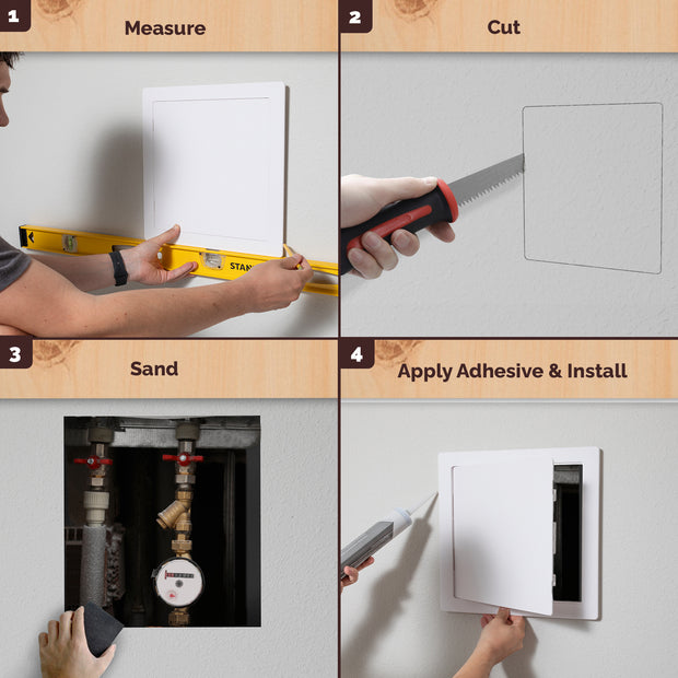 4x6 6x9 8x8 10x10 12x12 14x14 Hinged Door Access Panel for Drywall and Sheetrock, How to Install Image