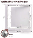 14x14 Hinged Door Access Panel for Drywall and Sheetrock, Dimensions Image